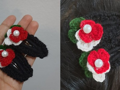 Easy Crochet Hair Pins | Hair Clip Crochet Tutorial | Kuwait flag colors