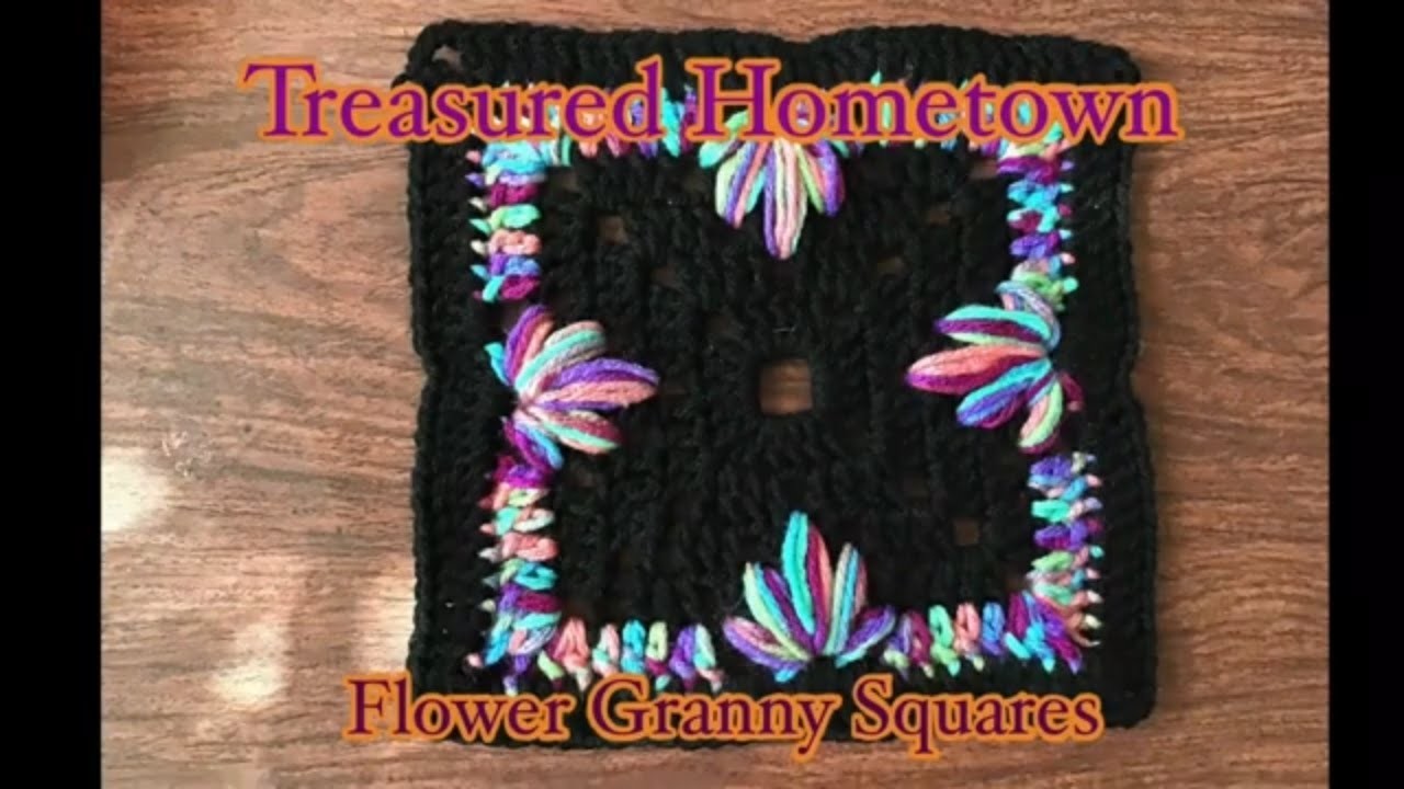 Flower Puff Motif Granny Square Tutorial