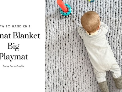 Hand Knit Bernat Blanket Big Playmat