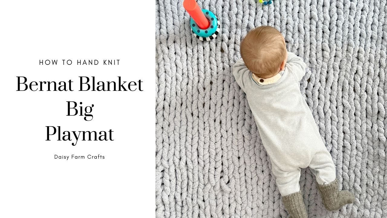 Hand Knit Bernat Blanket Big Playmat