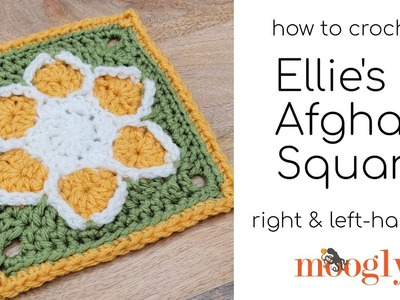 How to Crochet: Ellie's 6 inch Afghan Square (Left Handed)