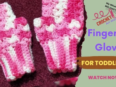 How to crochet fingerless gloves for Toddlers.fingerless mittens with cluster v stitch