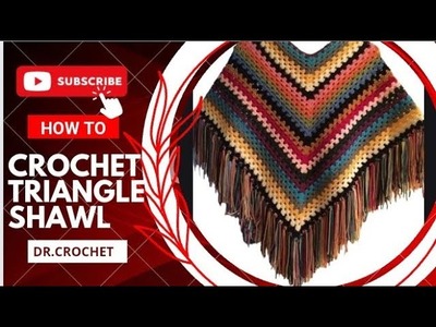 How to Crochet Triangle Shawl ?????????@dr.crochet2358 #crochet #shawl #triangleshawl #crochetshawl