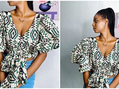 How To Make A Wrap Blouse With Puff Sleeves