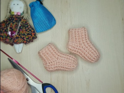 I Do Not get Tired of Crocheting Small Socks for a Baby from the Remnants of  Yarn - CROCHET with ME
