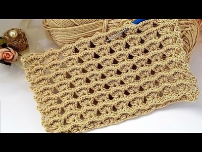 I love this model! New Crochet desing Winter blanket, Scarf, Bag pattern