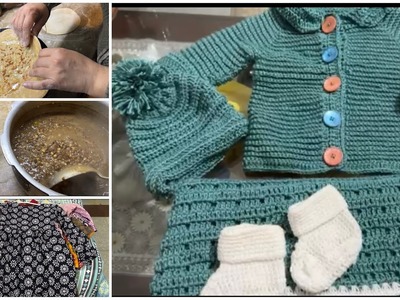 I Made A cute Crochet Baby Set for my niece || And I designed some winter shirts for my girls . ♥️