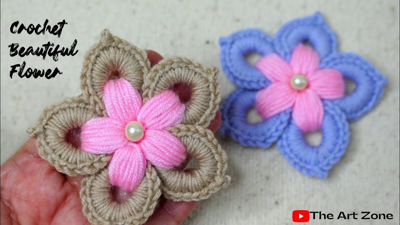 Interesting and Beautiful Crochet Flower Tutorial for Beginners