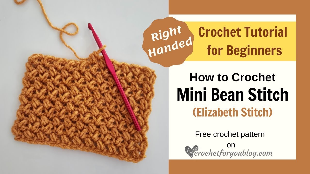 Learn How to Crochet Mini Bean Stitch in 8 Minutes [Elizabeth Stitch] Crochet Stitch Tutorial
