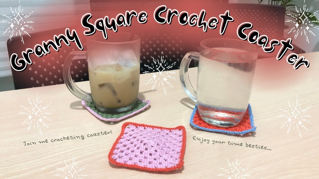 Let’s Work & Study | Making Easy Simple Crochet Granny Square Coaster with Me #spendthedaywithme