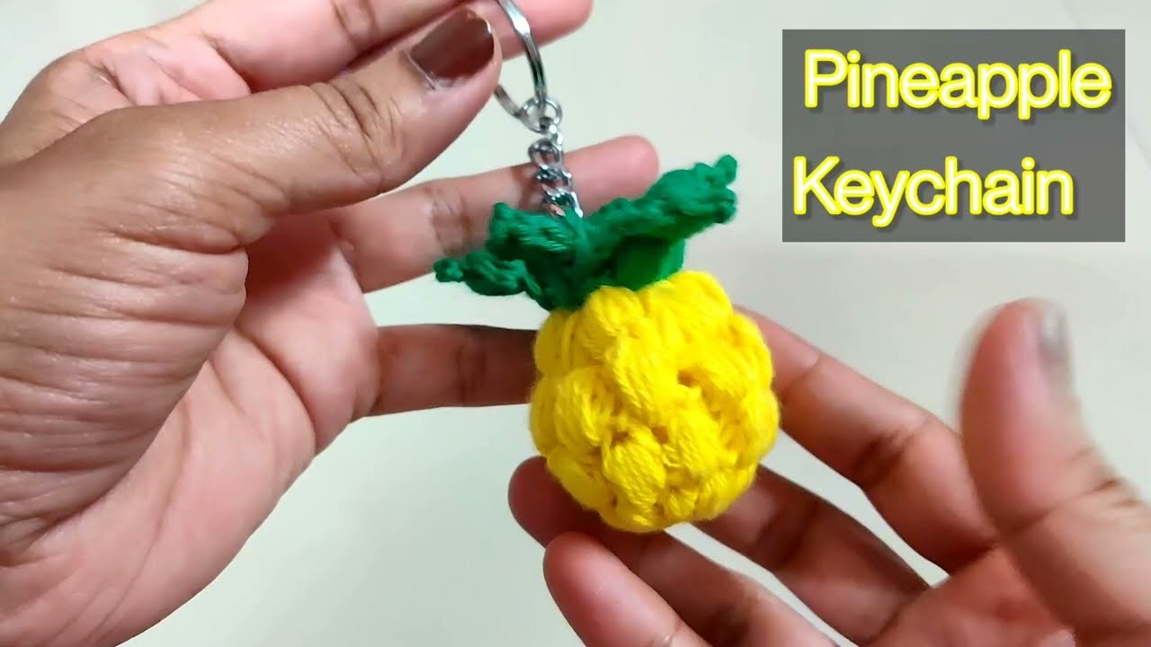 Pineapple keychain. easy for beginners. tutorial. crochet #keychain #diy