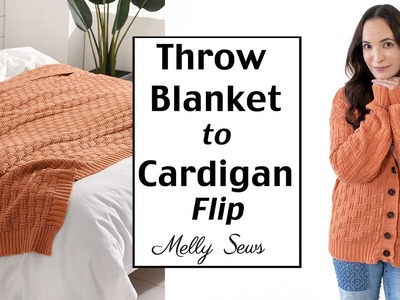 Throw Blanket to Cardigan Upcycle