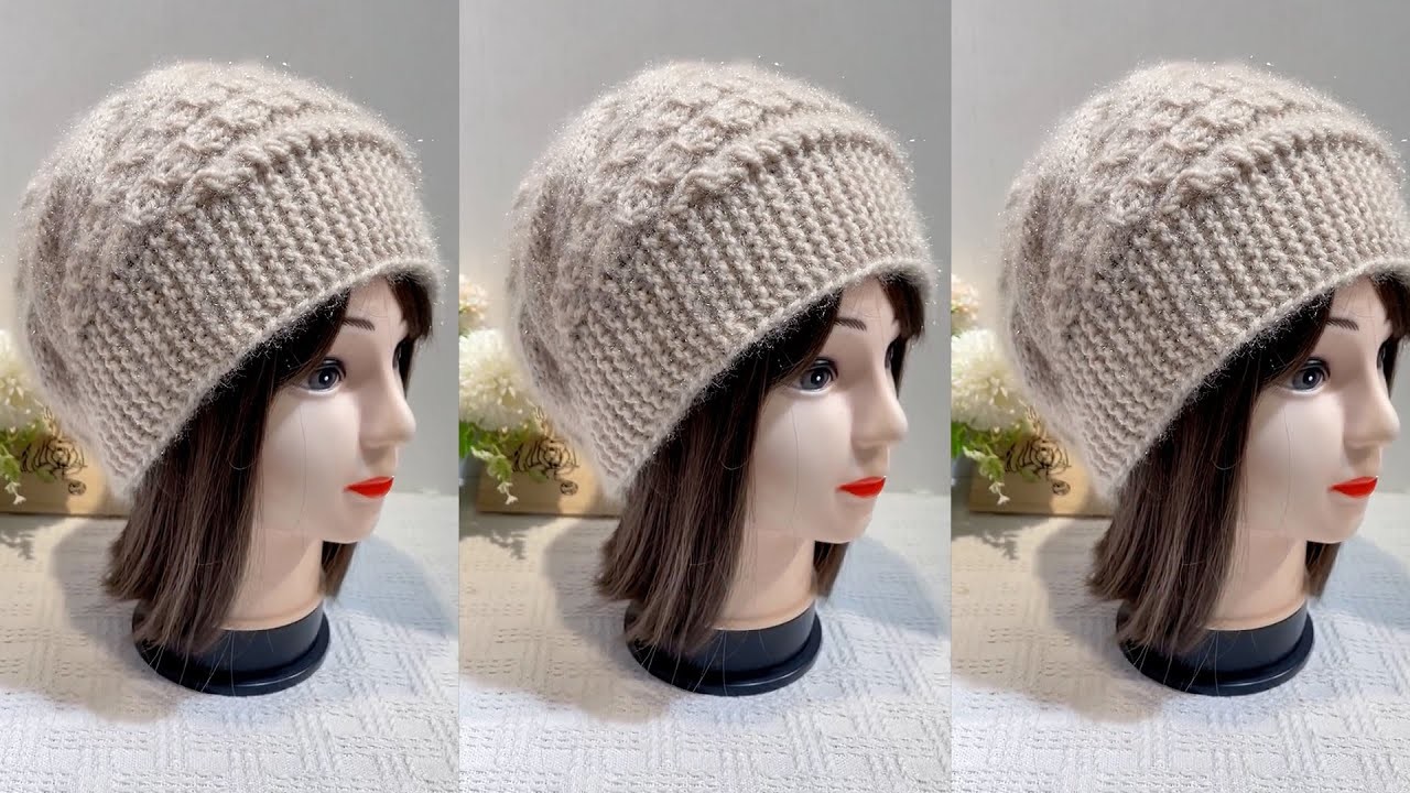 Wonderful Knitting Hat????????  Super Easy and Beautiful Knitting Slouchy Hat for beginner