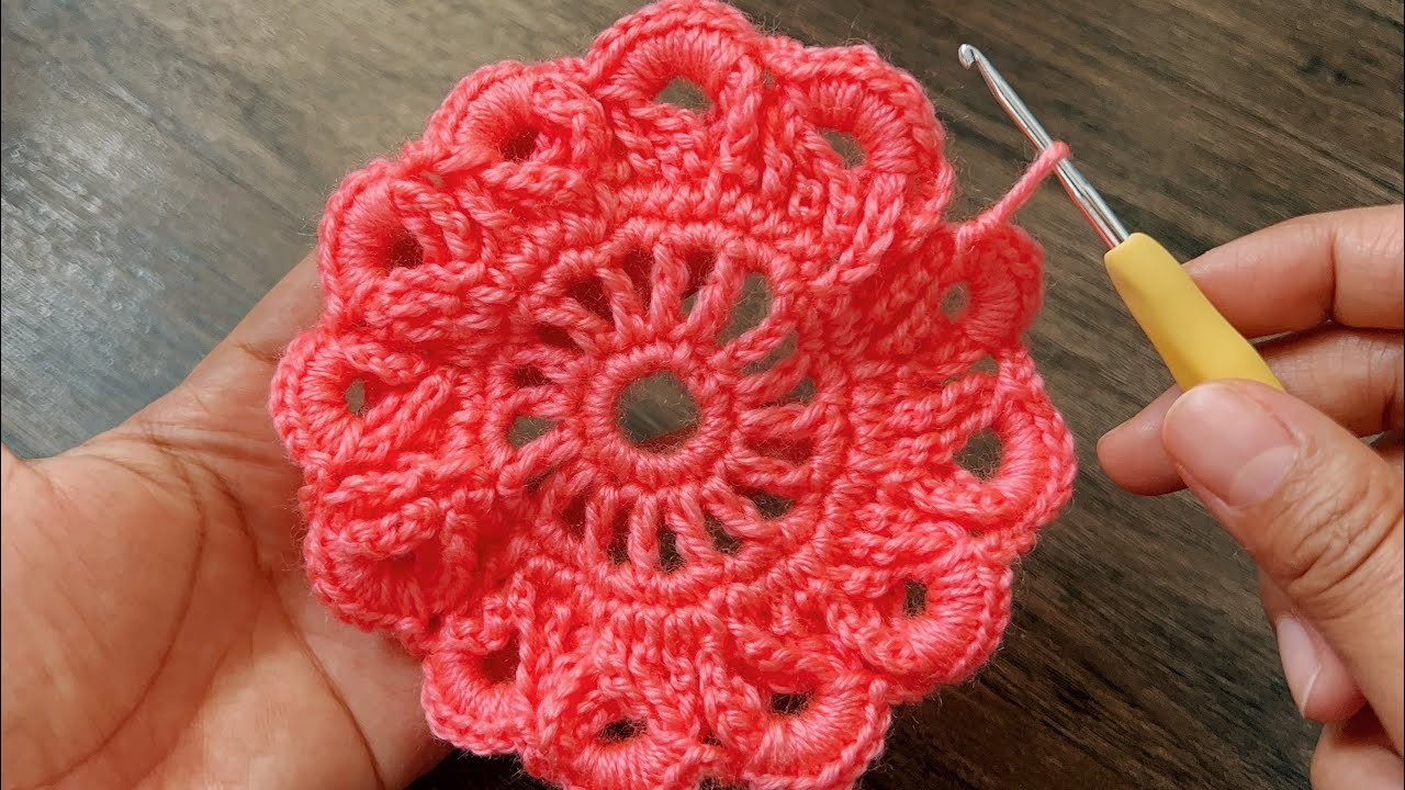 Wow???? Super easy Crochet Knitting motif making flower pattern