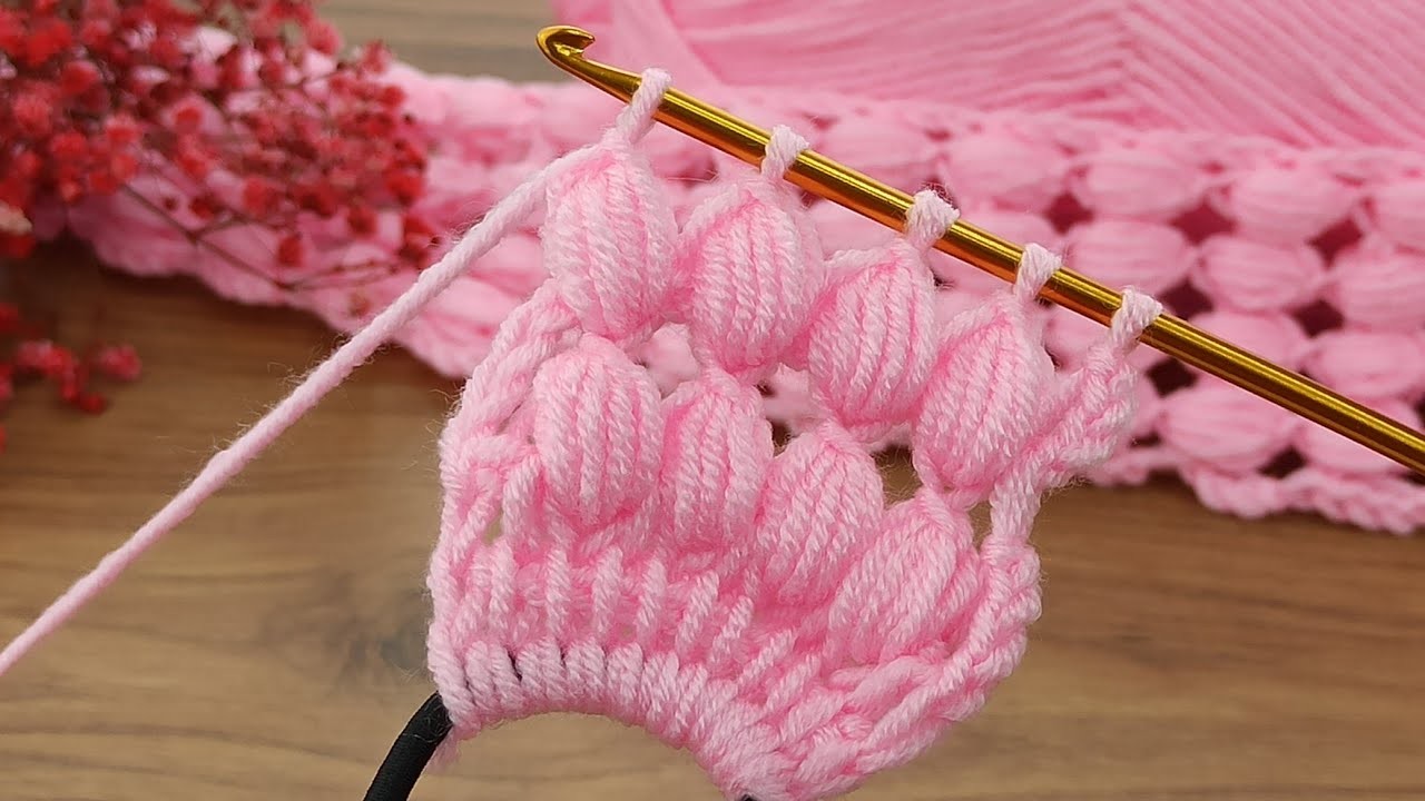 Wow very easy Tunisian crochet looped pistachio very stylish hair band accessory making #crochet