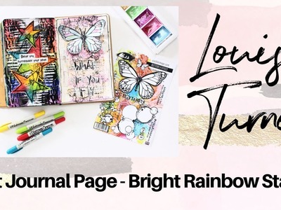 Art Journal - Watercolour Rainbow + hand drawn stars