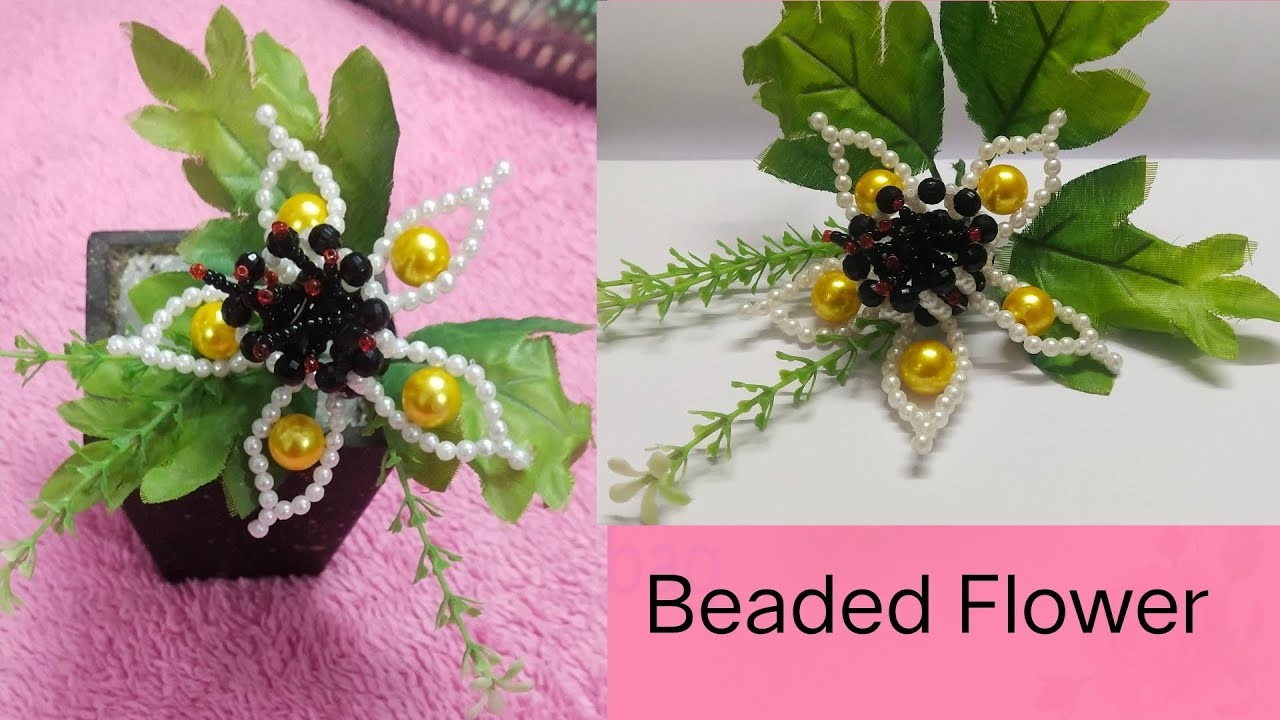 Beaded flower.flower making.putir ful.পুতির ফুল.beads work