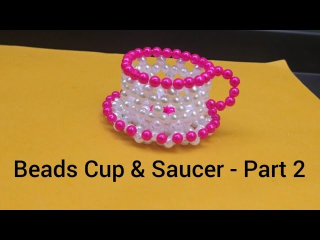 Beads Cup and Saucer. komskreations, komathisekar.