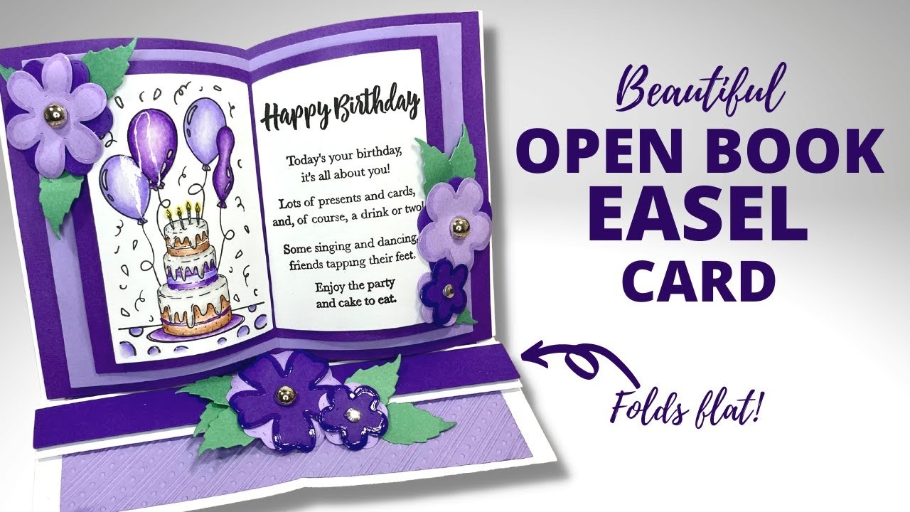 Beautiful Open Book Easel Card!