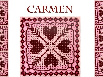 CARMEN Mosaic Crochet Square Pattern Video tutorial by Violetta Vieux