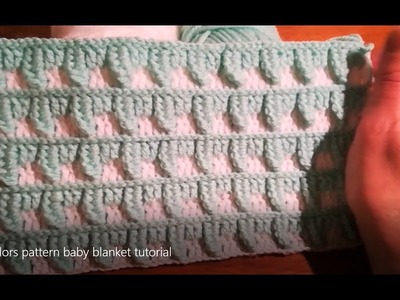 Crochet 2 colors  baby blanket pattern tutorial (Nr. 5)