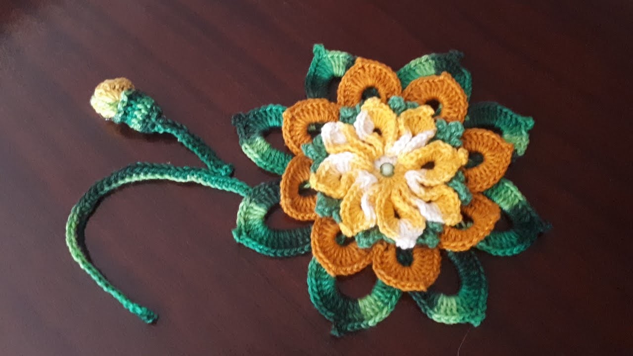 Crochet 3D Flower Motif for any Pattern (Left Handed)