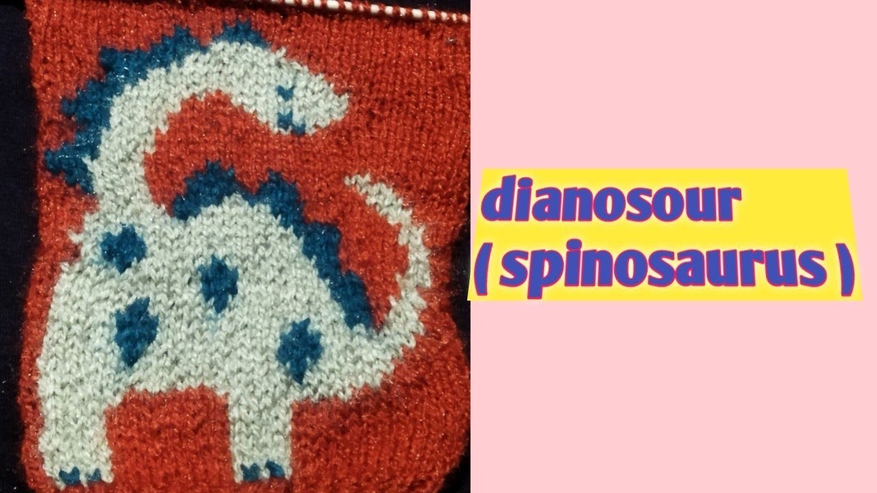#Dianosour (spinosaurus) pattern in knitting for sweater #Hindi #step by steps #easy knit