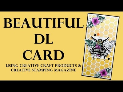 DL Card using Creative Craft Products & Creative Stamping Free Gift Issue 118 @CraftStashcoukTV