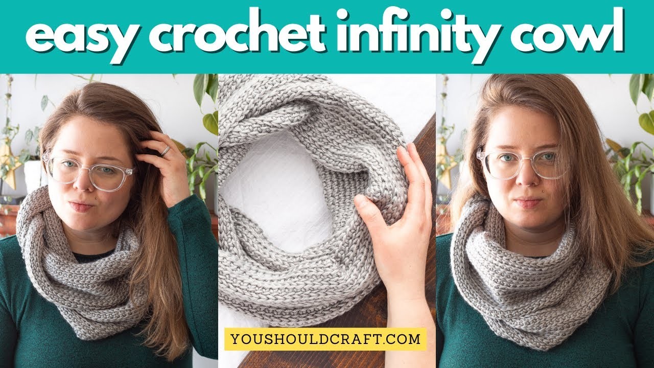Easy Crochet Infinity Cowl Tutorial - Ribbing Looks Knit!