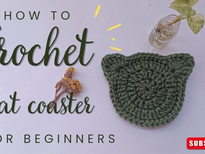 How to crochet coaster  ????- crochet cute cat ???? coaster for beginners #crochet #diy #coaster