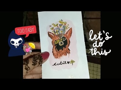 How to make cute Aesthetic painting ????| only use of water colour and small mini brush ????️| too easy ????