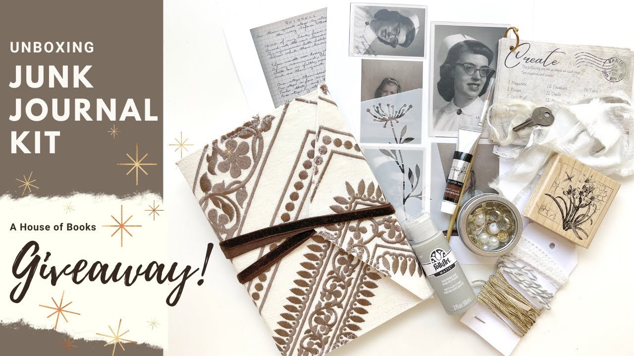 Junk Journaling Kit | Starter Kit with Prompts | A House of Books | GIVEAWAY
