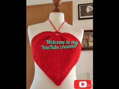 Knitting Crochet Heart Crops Tops