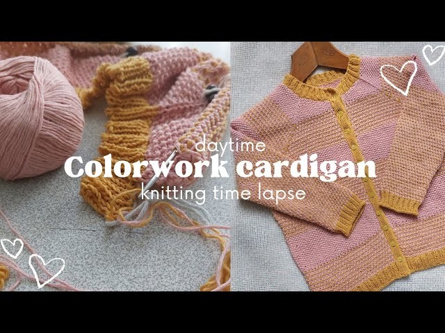 Knitting timelapse - colorwork cardigan