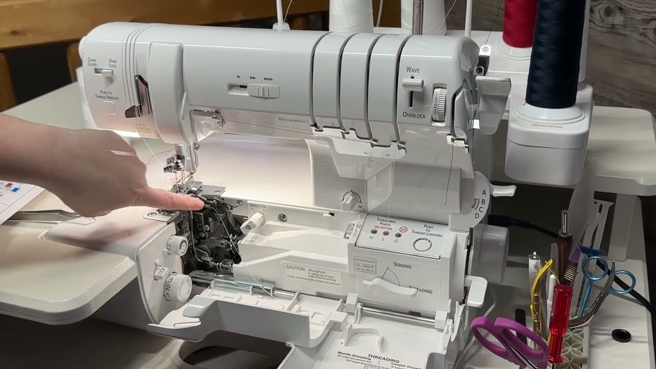 Learn to thread your Babylock serger for a 2-thread flatlock stitch