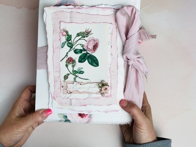 Rose Journal with Interchangeable Cover, Full of Vintage Ephemera and Uniquely Ella Printables