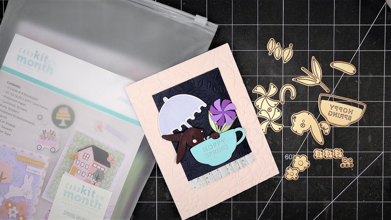 Spellbinders February 2023 Card Kit and "Spring Tea" Add-On Tutorial! So Cute & Sweet!