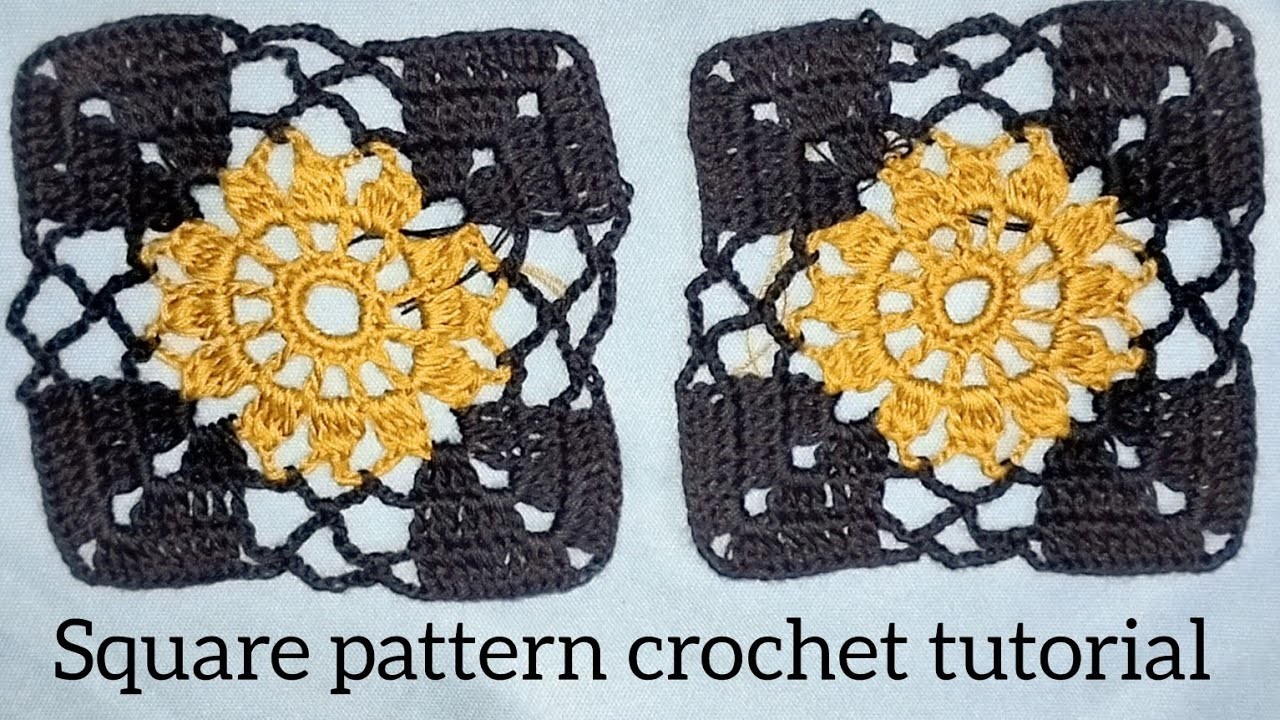 Square pattern crochet tutorial || #crochetpattern #কুশিকাটার #square #squarepattern #tutorial