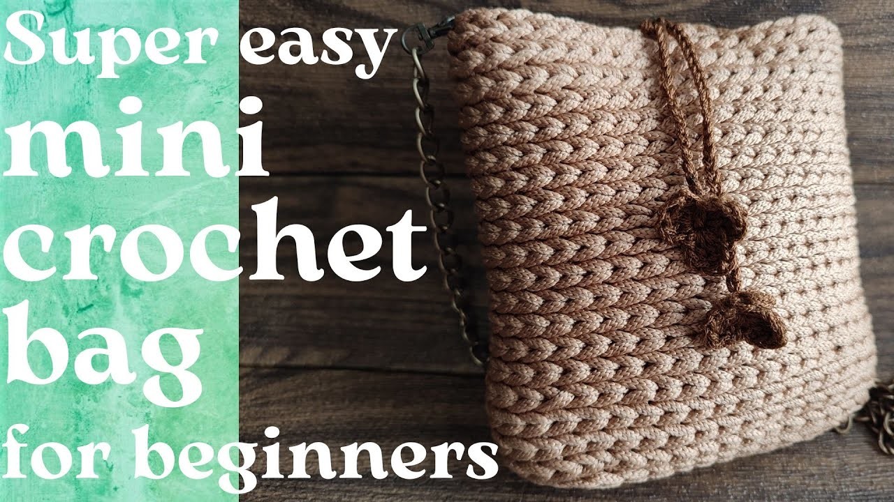 Super easy  Mini Crochet Bag for beginners Shoulder Crochet Purse Cute Crossbody Phone Bag
