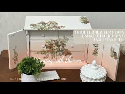 Thrifted Jewelry Box Makeover Using the all new Millot’s Pages Transfer by IOD Spring Release 2023