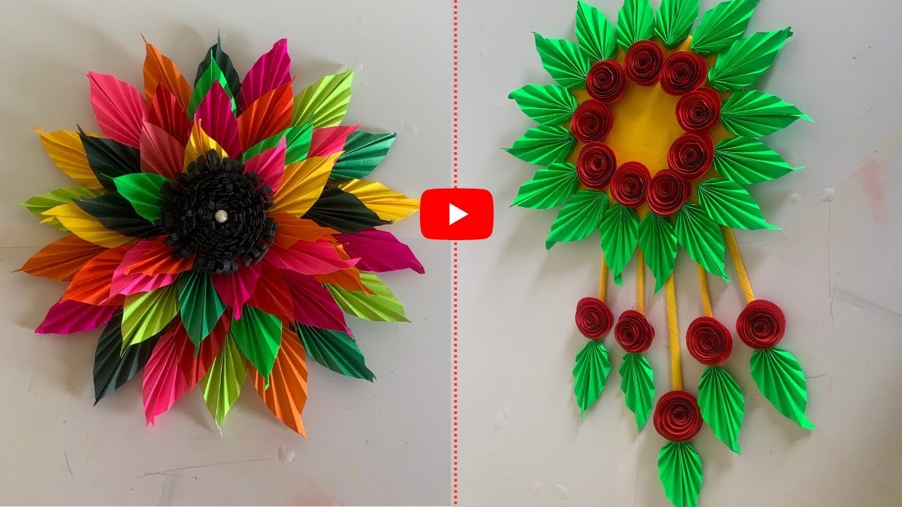 2 new beautiful and easy paper wall hanging craft || paper craft new  home decoration || video 69
