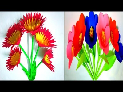 2 Type Beautiful Flower Making Idea || Paper Flower Making idea (Very easy).