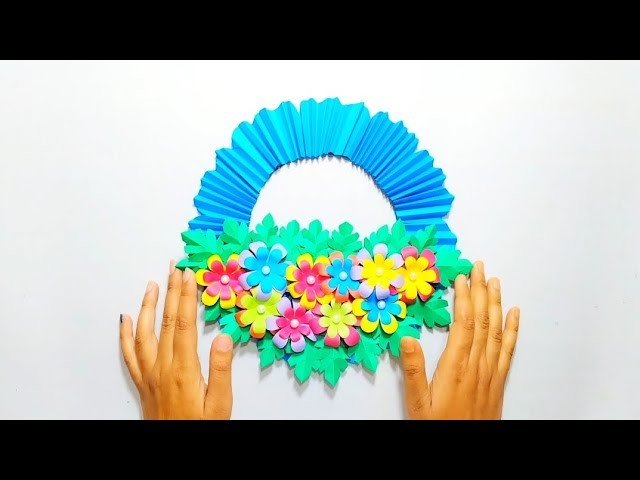Awesome wall hanging flower craft.Wonderful wall hanging flower.Colour paper craft.Unique ideas