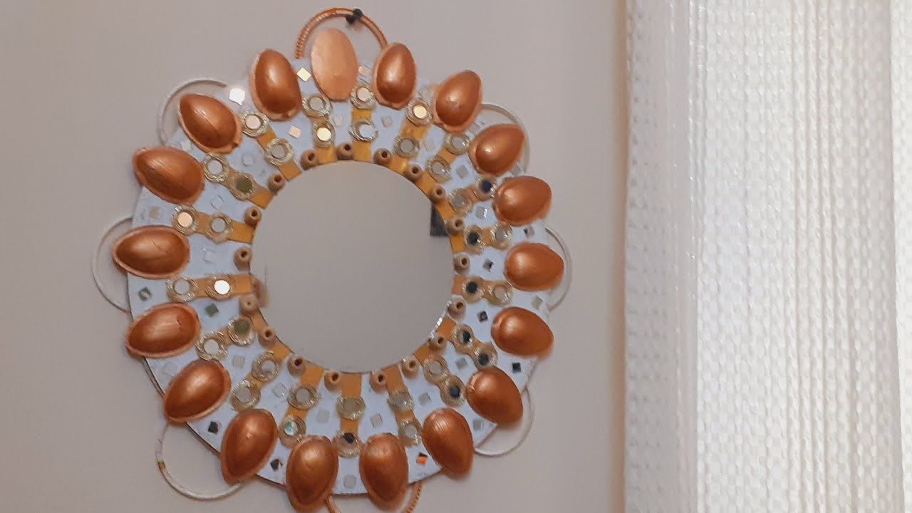 Beautiful decorative wall mirror from scratch #diy easy wall mirror