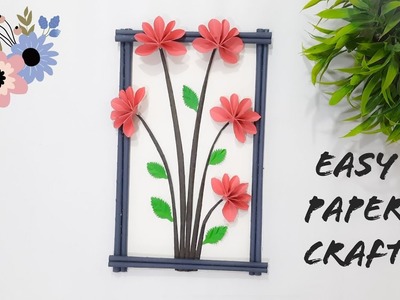 Beautiful flower wall hanging.Paper craft. DIY easy hand made paper wall hanging