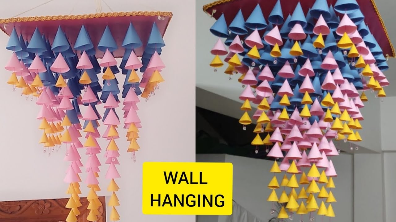 Beautiful Wall hanging with paper | windchime wall hanging ????|| paper craft