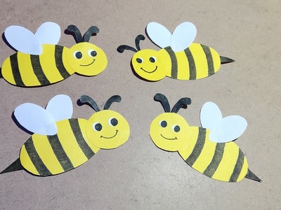 @craftistpramod.diy how to make honey bee with paper.paper honey bee craft