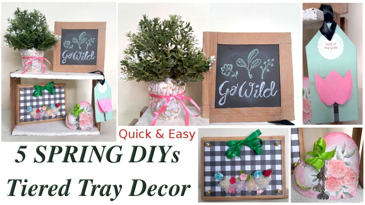 Creative Spring Tiered Tray Decor: 5 Mini DIYs You Won't Believe Use Paper Craft!