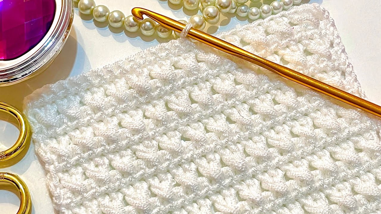 CROCHET GRANNY STRIPE TUTORIAL.Only 1 row of Easy Crochet Stitch pattern