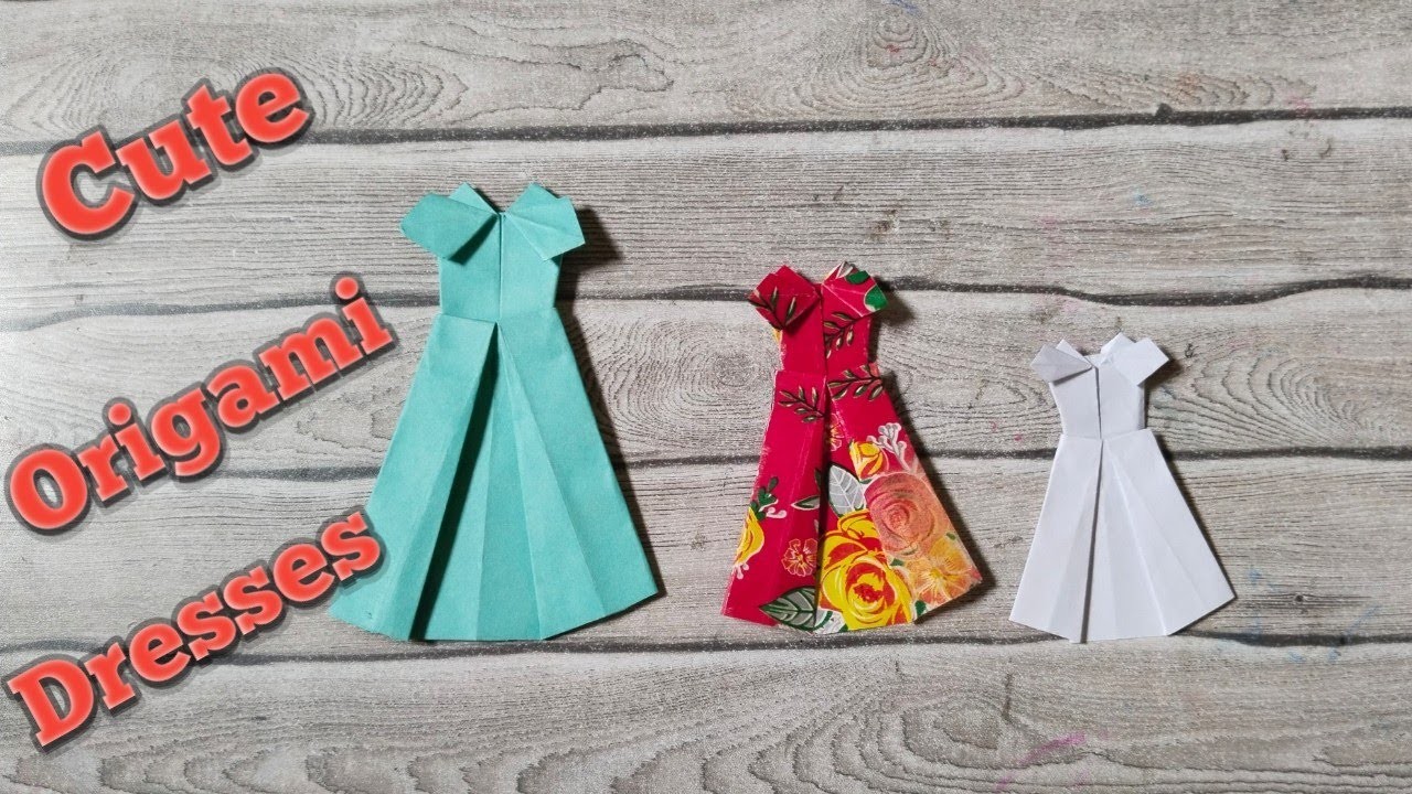 Cute origami paper dresses ????\ paper craft for school ||